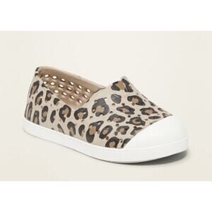 Leopard Print Slip-On Sneakers Toddler Girls Waterproof Washable NEW Shoes 8